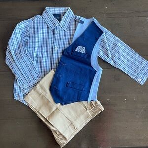 NAUTICA Button-Up Shirt with Blue Vest